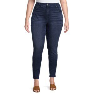 Terra & Sky Women's Plus Size Skinny Jeans, Size 22W, Medium Wash, 29" Inseam